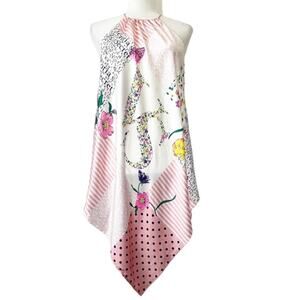 Victoria's Secret Hankerchief Patchwork Floral Butterfly Halter Chemise Small